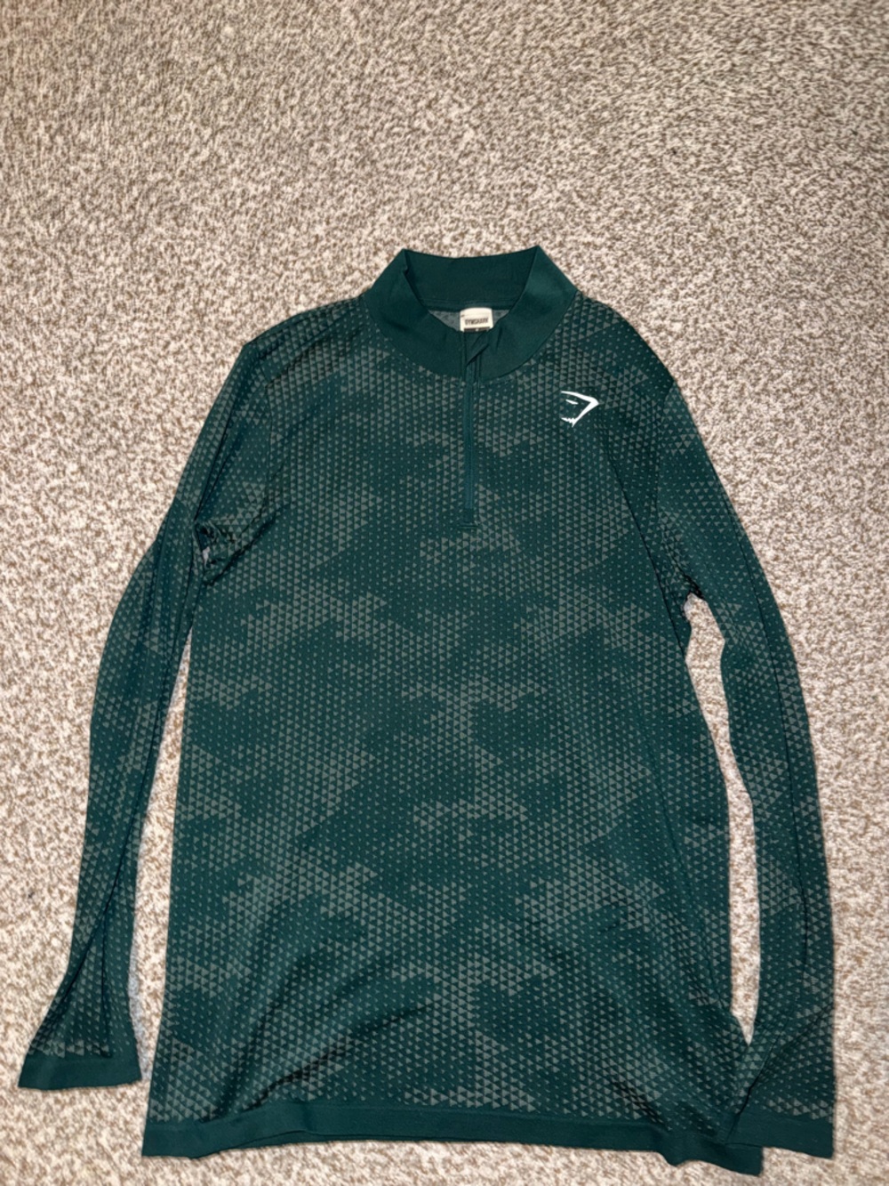 Gymshark Dark Green Quarter-Zip Performance Sweater